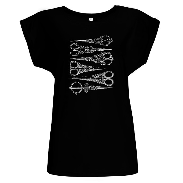 Tričko s potiskem Kadeřnice - vintage nůžky