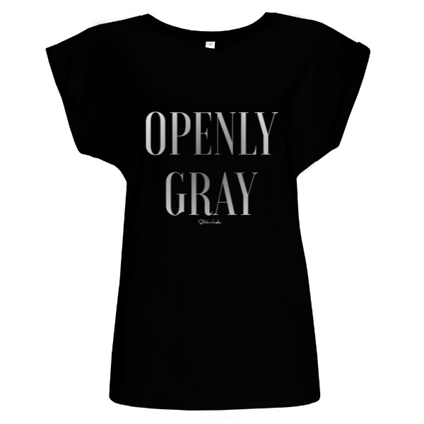 Tričko s potiskem OPENLY GREY šedý nápis - černé tričko
