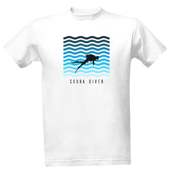 Tričko s potiskem Scuba diver - potápěč