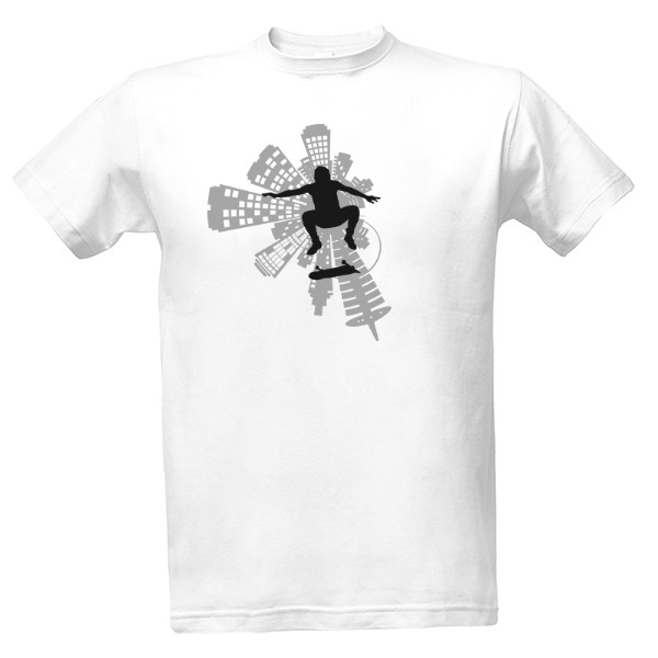 Tričko s potiskem Skate ve městě