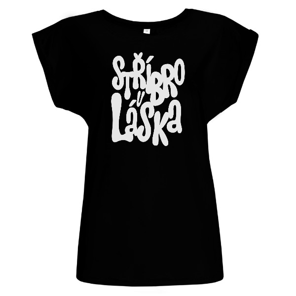 Tričko s potiskem Stříbro v Láska white