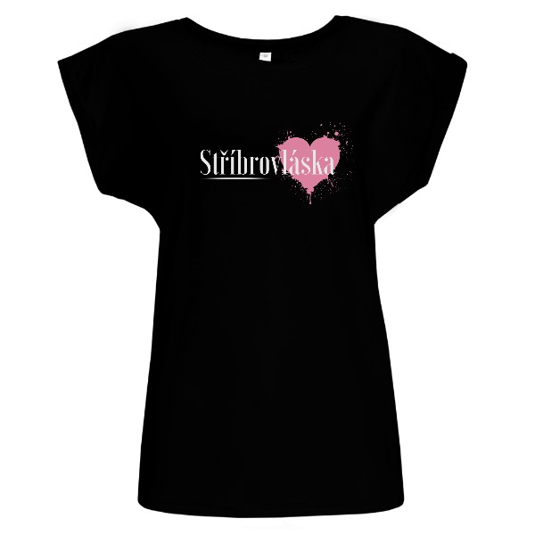 Tričko s potiskem Stříbrovláska - srdce (bílý nápis)