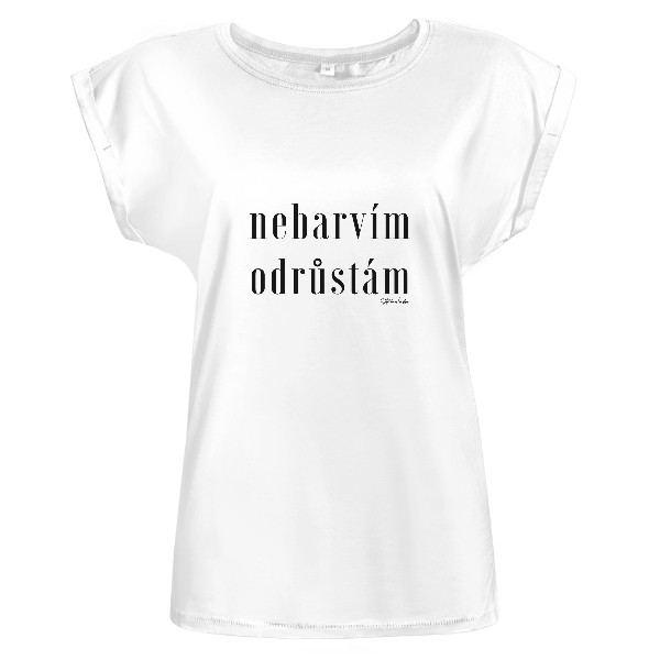 Tričko s potiskem oboustranný potisk - nebarvím odrůstám/Stříbrovláska (bílé)