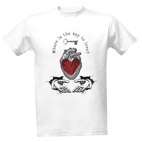 Tričko s potiskem Where is the key to love?